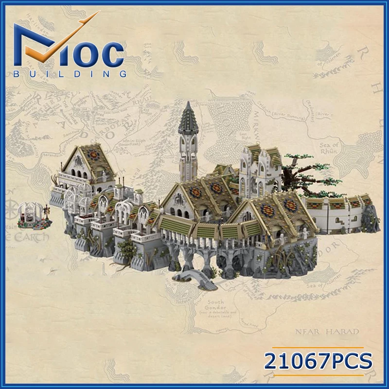 21067pcs Ring Movie Scene UCS Rivendell Building Block Fairy Town Model Bricks DIY Elven Town Assembly Kids Toys MOC-62284