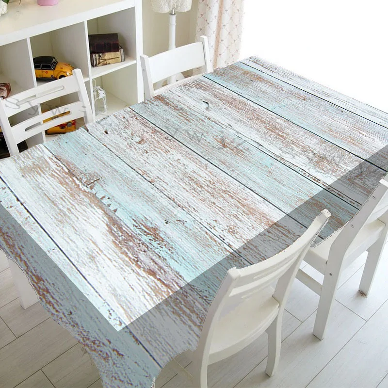 Branch Wood Plank Pattern Kitchen Rectangular Tablecloth Wedding Party Decoration Living Room Coffee Table Waterproof Tablecloth