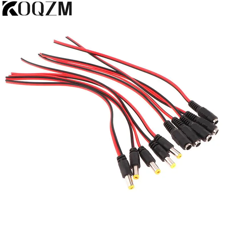 5PCS DC Power Male And Female Cable 12V Plug DC Adapter Cable Plug Connector Suitable For CCTV Camera DC Plug 5.5*2.1mm