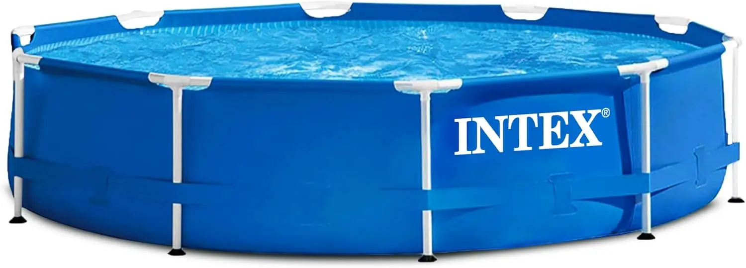 10 Foot X 30 Inch 4 Person Outdoor Round Above Ground Metal Frame Swimming Pool Easy Setup Pump Not Included