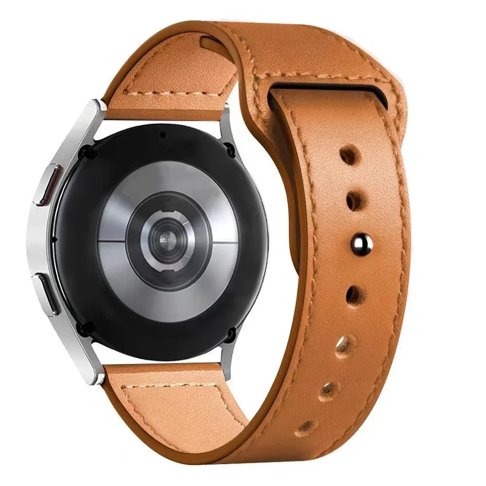 

Кожаный ремешок для часов 20 мм для Samsung Galaxy watch 7 6/5/pro/4/Classic/Active, браслет 22 мм correa huawei watch gt 4-2-3 pro Band