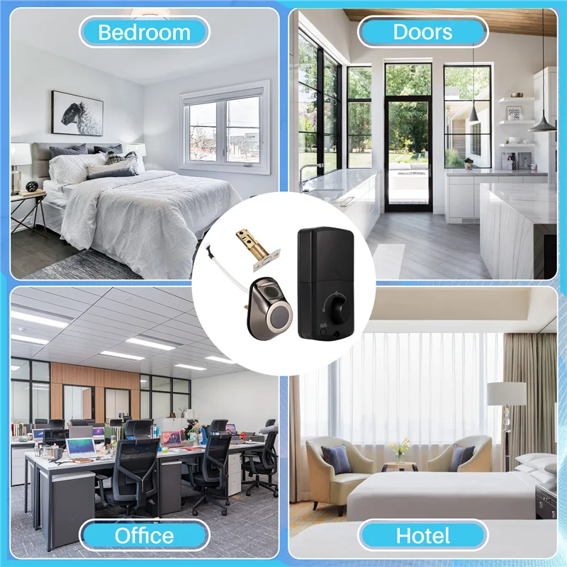 Electronic Door Lock For Tuya Intelligent Lock Keyless Entry Digital Door Lock Smart Deadbolt With Fingerprint-A83Z