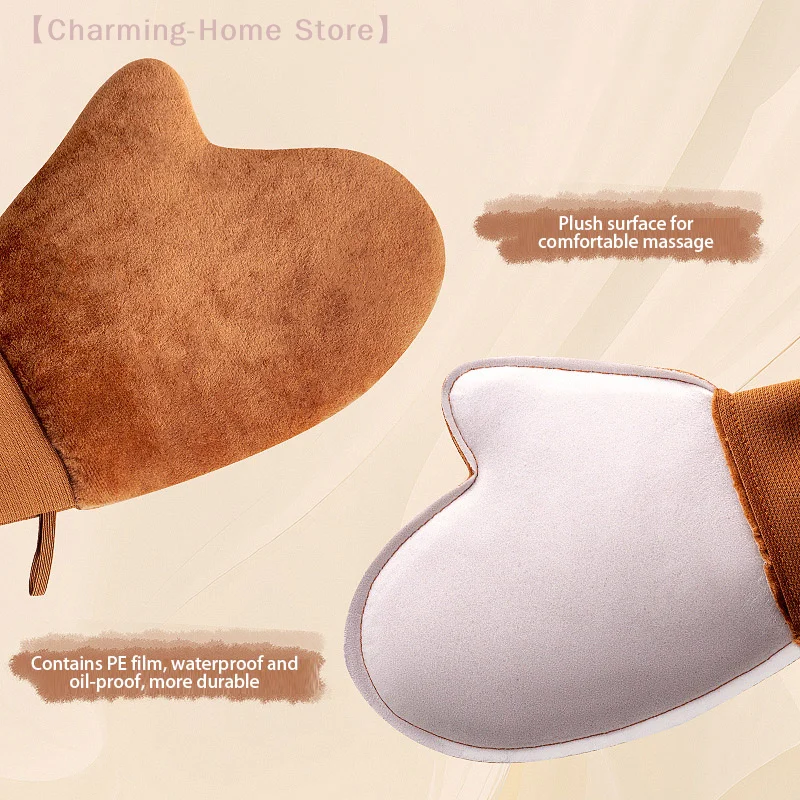 【M】Reusable Body Self Tan Glove Applicator Tanning Gloves Cream Lotion Mousse Body Cleaning Glove Self Tanner Finger Glove