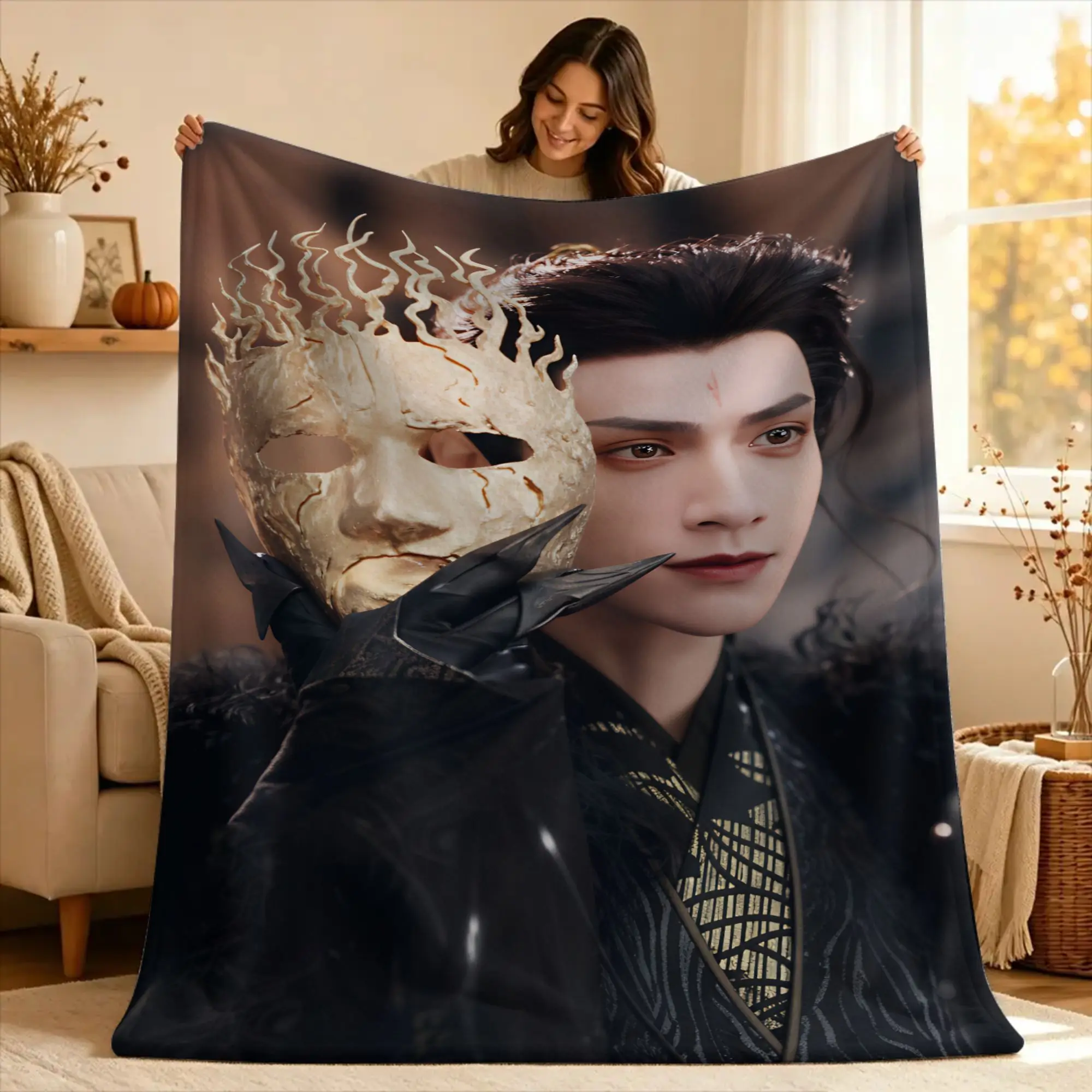 Leo Luo Yunxi Bai Lu  Blanket  Travel Office Flannel Throw Blanket For Couch Chair Sofa Bed Soft Warm Design Quality Bedspread