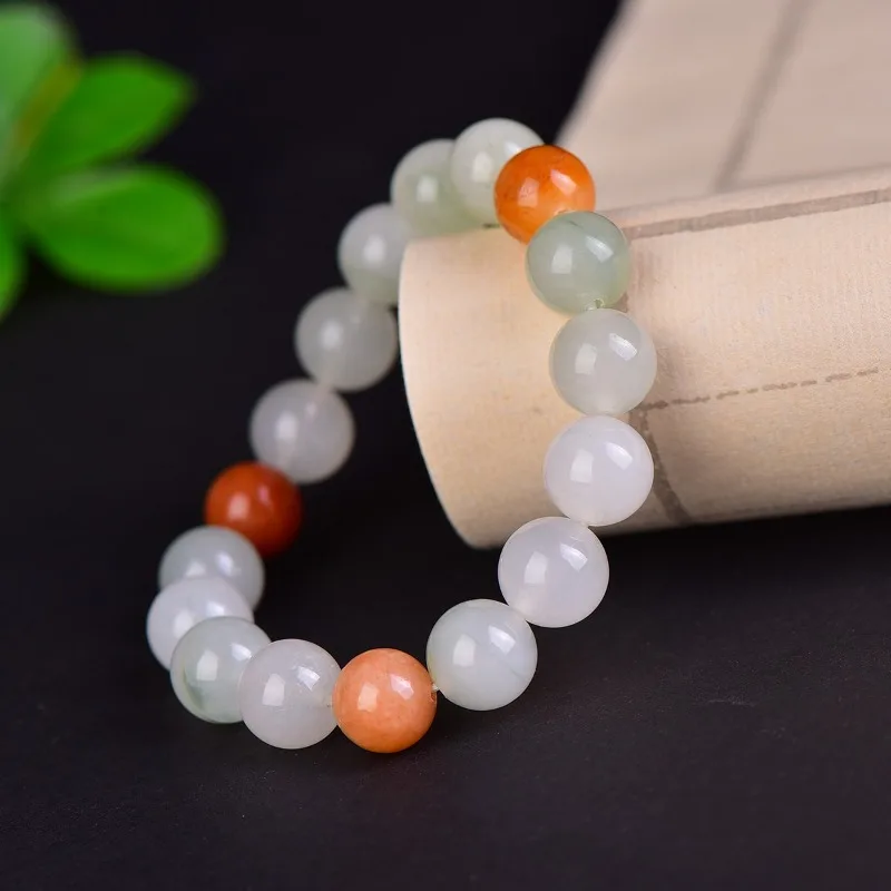 

Натуральный изысканный браслет Tianshan Cui, классический модный браслет из круглых бусин.