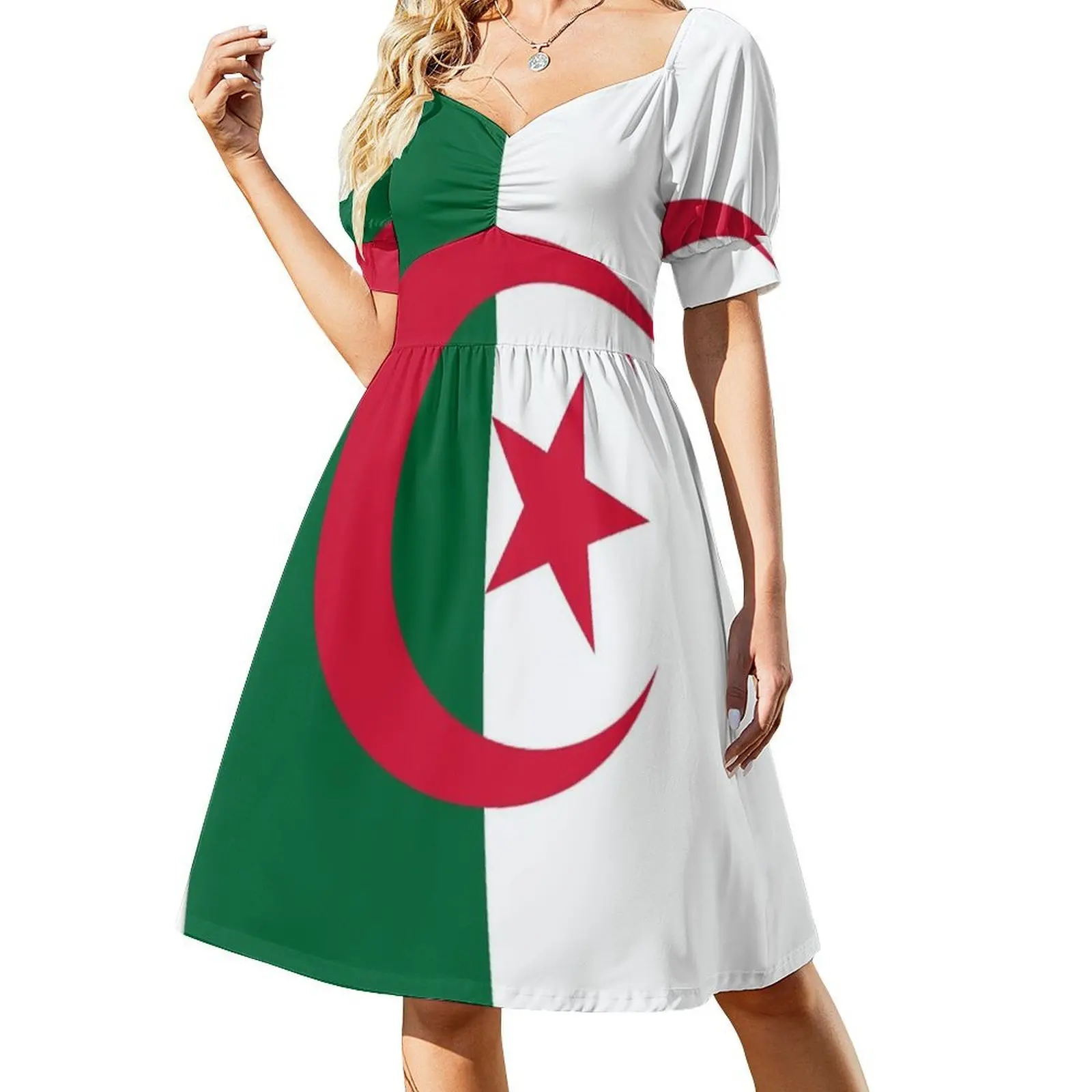 فستان الهيب هوب للسيدات بعلم الجزائر ملابس الشارع الشهير مطبوع عليه رسومات جرافيك ملابس الحفلات والنوادي علم الجزائر ملابس نسائية رائعة ومضحكة #2