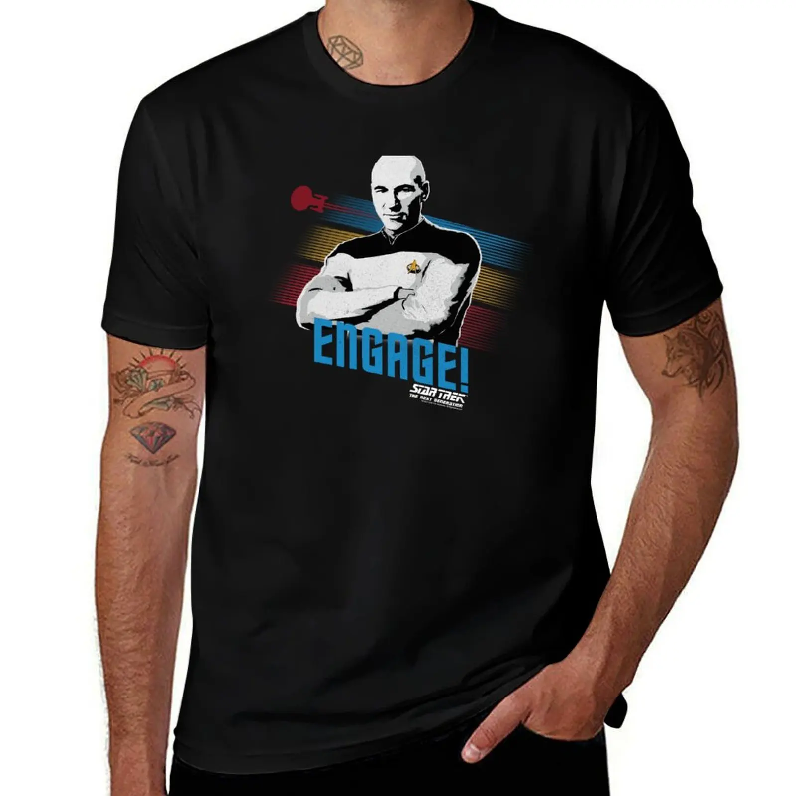 

Star Trek: The Next Generation Retro Vintage Picard Engage! T-Shirt t shirt man designer t shirts designer T-shirt