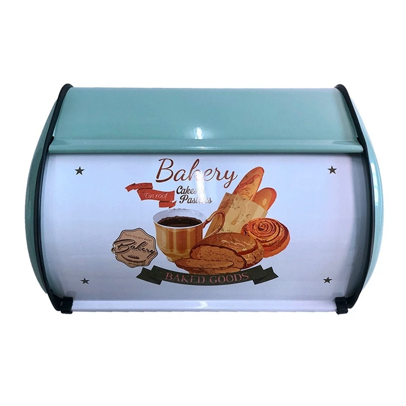 Bread Box Bin Storage Containers Rolling Door For Home Coffee Shop Or Bakery Bread Box Kitchen Storage Containers Holder