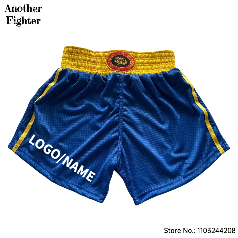 سراويل الملاكمة والقميص شعار مخصص ساندا ووشو زي المصارعة الملاكمة التايلاندية السراويل الرجال النساء الاطفال فنون الدفاع عن النفس القتال ارتداء #3
