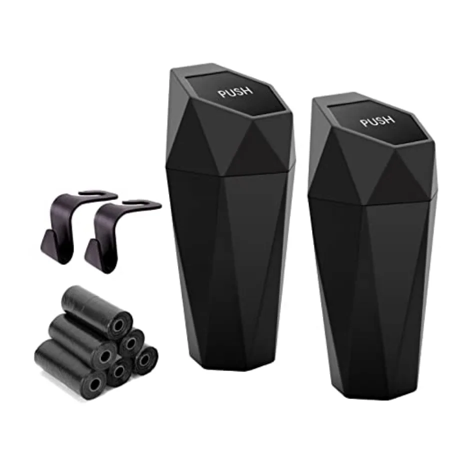 

Car Trash Can Cup Holder, 2 Pack Mini Trash Can with Lid, Car Accessories for Interior, Leakproof Small Trash Cup for Home with