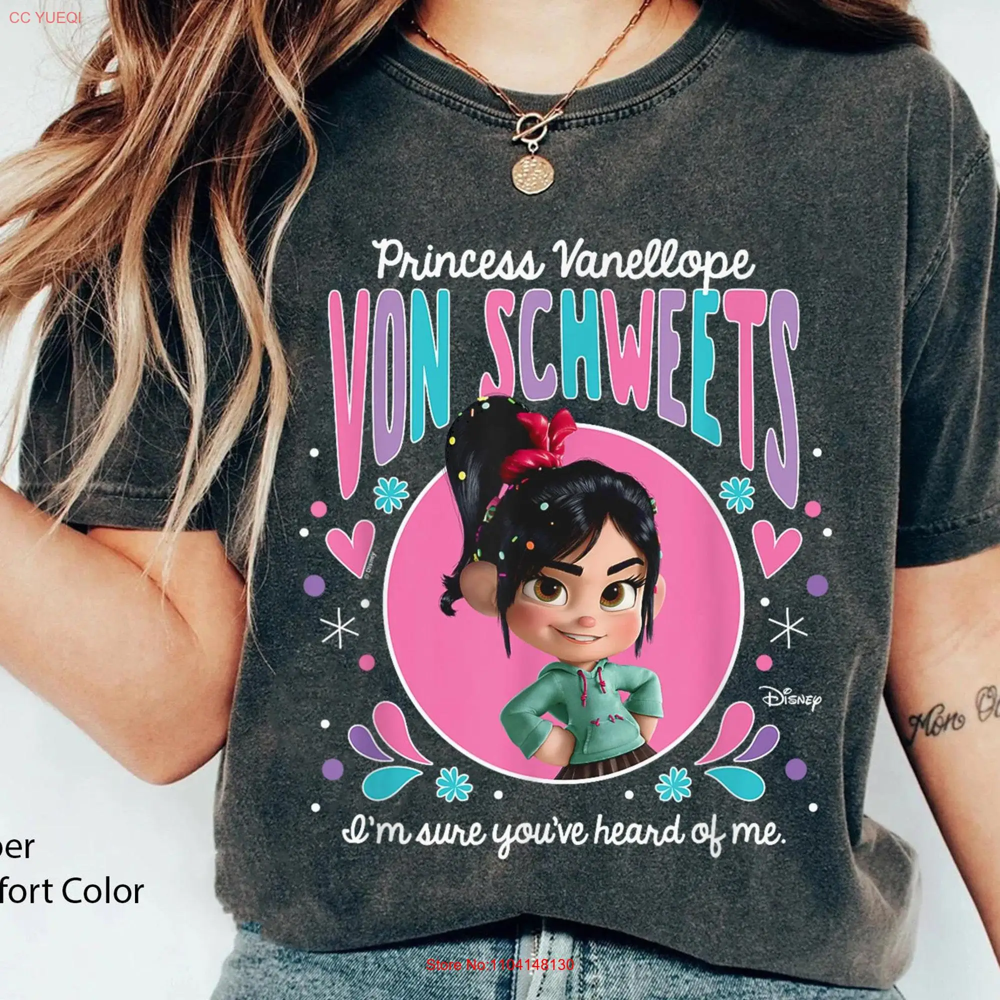 Cute Princess Vanellope Comfort Colors T Shirt Wreck It Ralph 2024 Girls Trip World Magic Kingdom Park