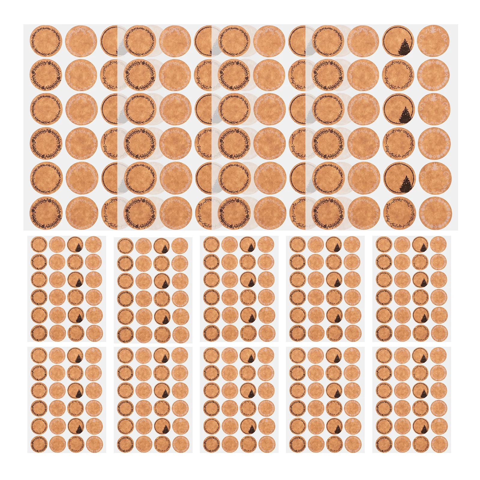 

600Pcs Round Sticker Sheets Festive Kraft Labels for Jars Bottles Cards Party Favors Wedding Baking Crafts DIY Decoration Seal