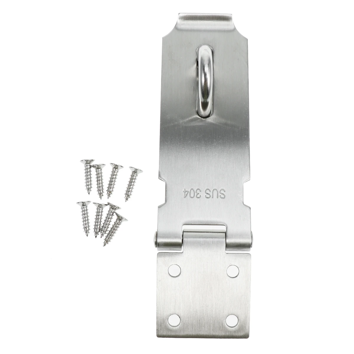 

4 Inch Padlock Hasp Door Clasp Hasp Lock Latch Stainless Steel Lock For Fastening Gate Cabinet Door (Silver)