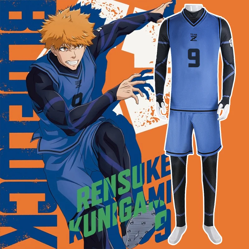 BLUELOCK Cosplay Costume Chigiri Hyoma Isagi Yoichi Jersey Onesie Suit Anime Clothes Blue Sportswear Sport Wear Jerseys