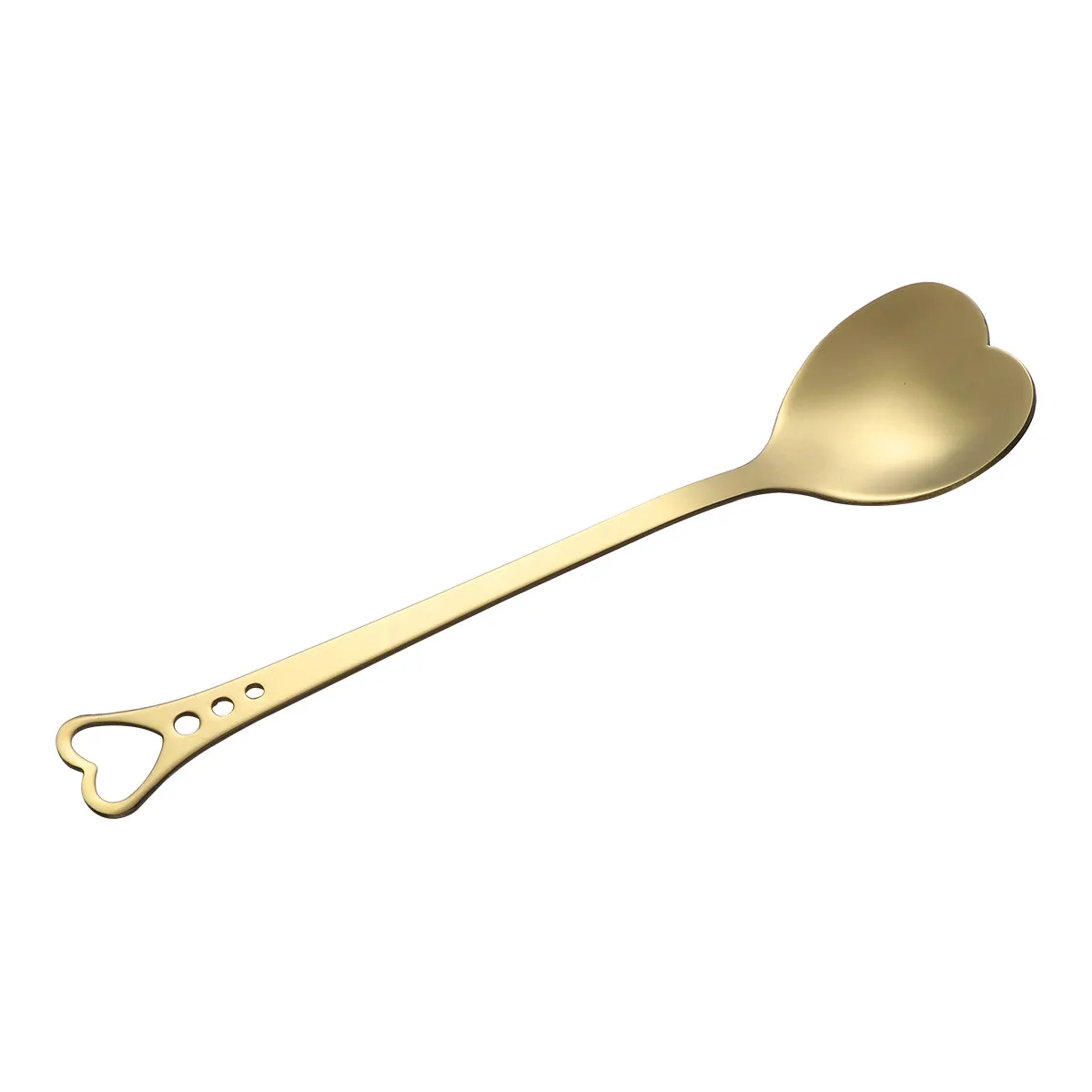 Stainless Steel Heart Shaped Spoon Gold Plated Thick Anti Rust Dessert Spoon Unique Charming Tableware Scoop for Home Restaurant