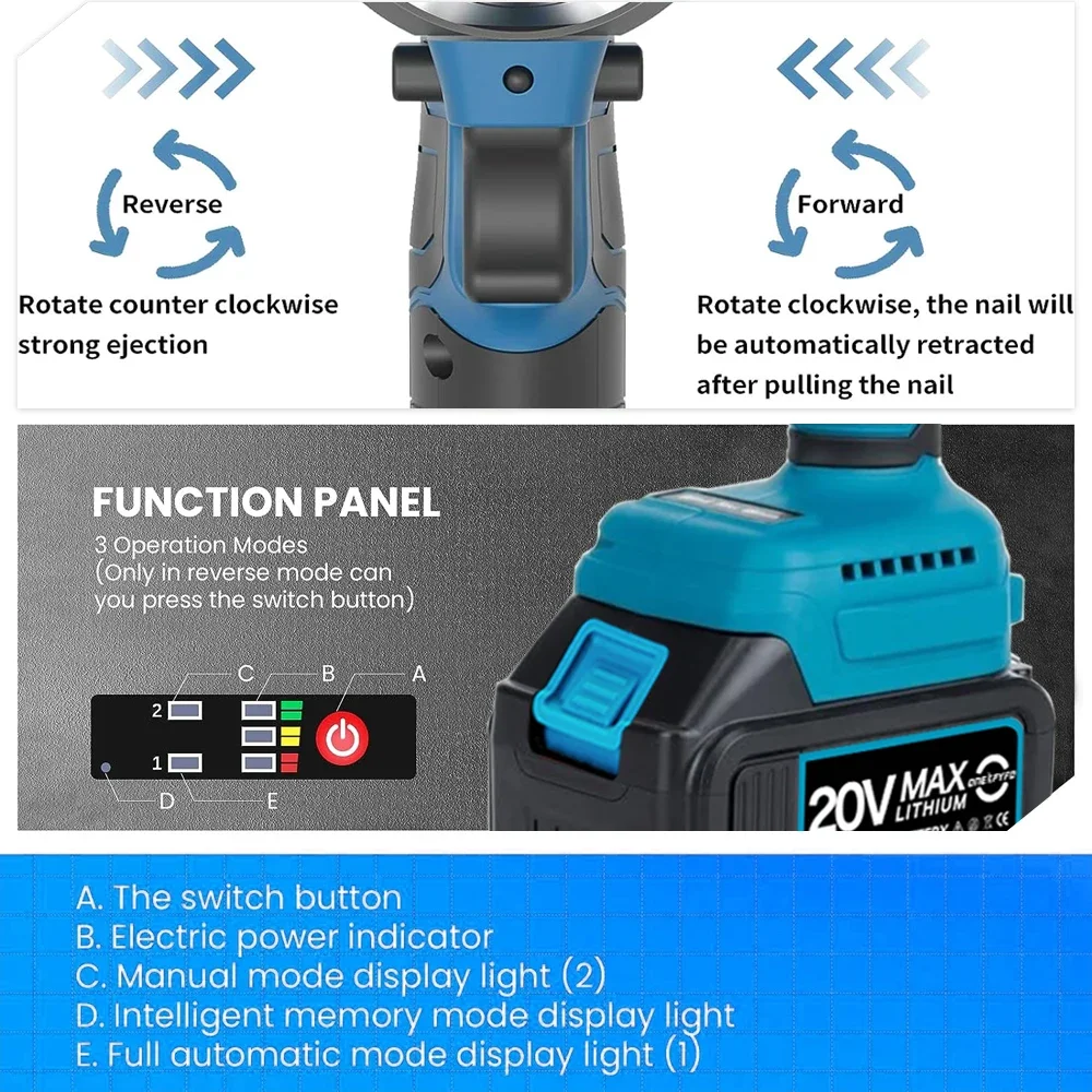 Brushless Electric Rivet Gun Cordless Rivet Nut Gun Drill Insert Automatic Riveting Tool with LED Light For 18V Makita Battery