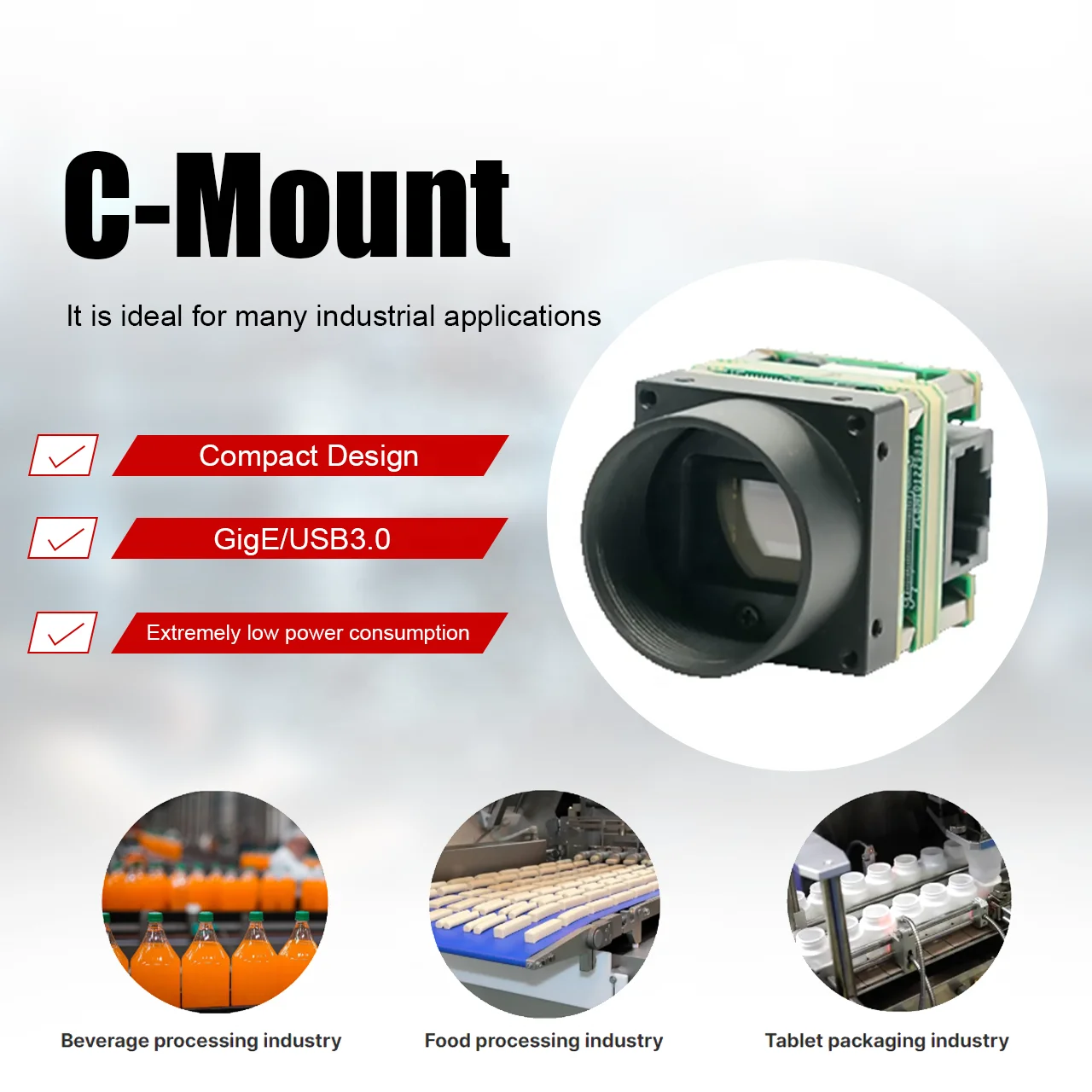 2026 Machine Vision 6MP 60fps USB3.0 Compact Board Level Industrial Camera Module for Inspection