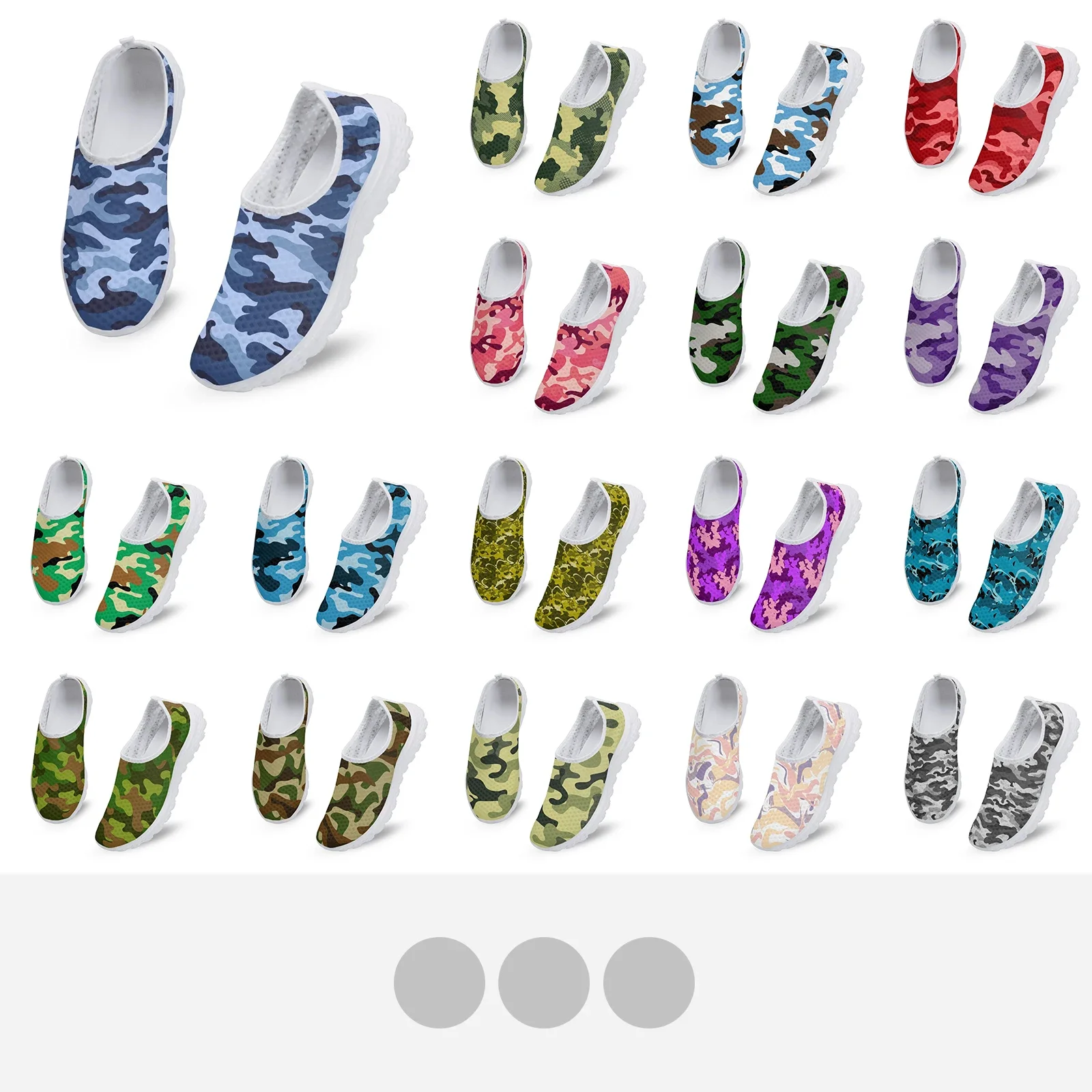 

Outdoor Comfort Blue Camouflage Sneakers Breathable Quick-Drying Net Cloth Upper Resilience EVA Sole Unisex Mesh Running Shoes