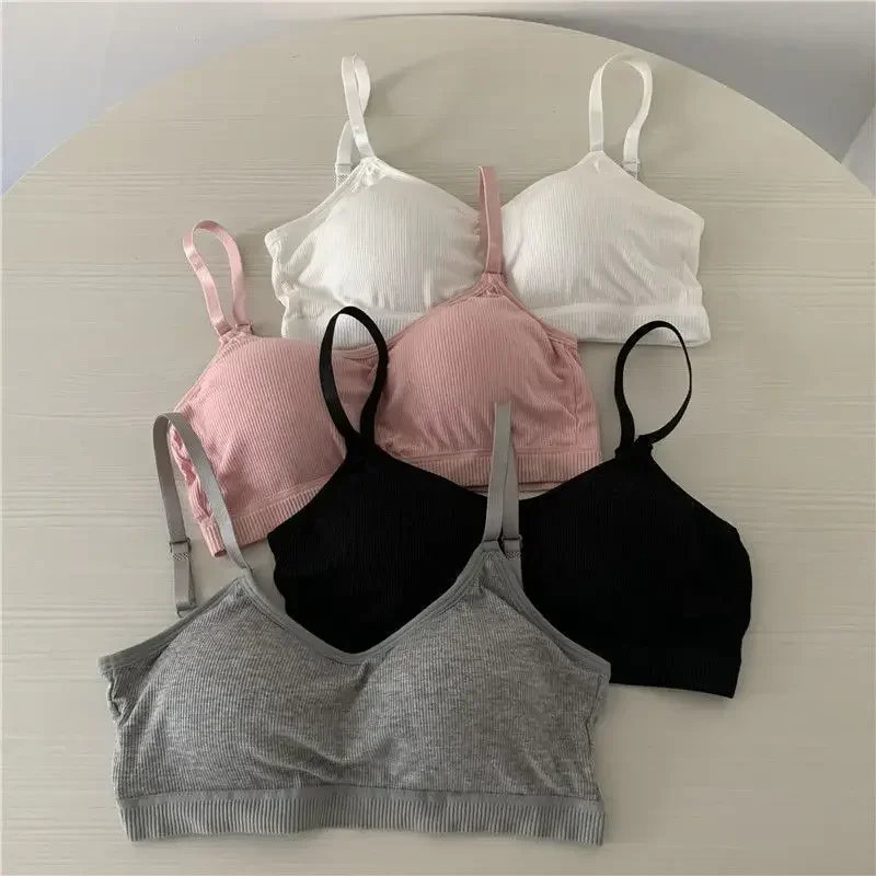 Push Up Bra Women Korean Version Summer Wireless Thin Underwear Fixed Chest Pad Soft Solid Bras for Women Lingerie Ropa Mujer