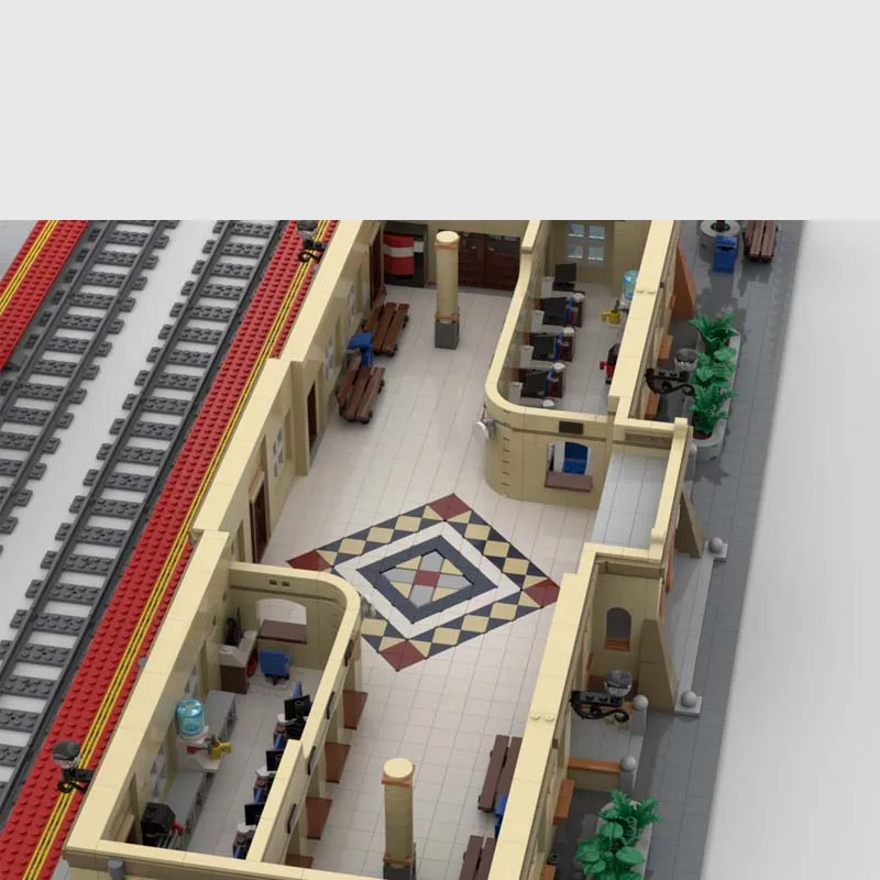 9282 pièces Blocs de construction modulaires personnalisables MOC Gare de ville néoclassique Technologie créative DIY Cadeaux de jouets de vacances