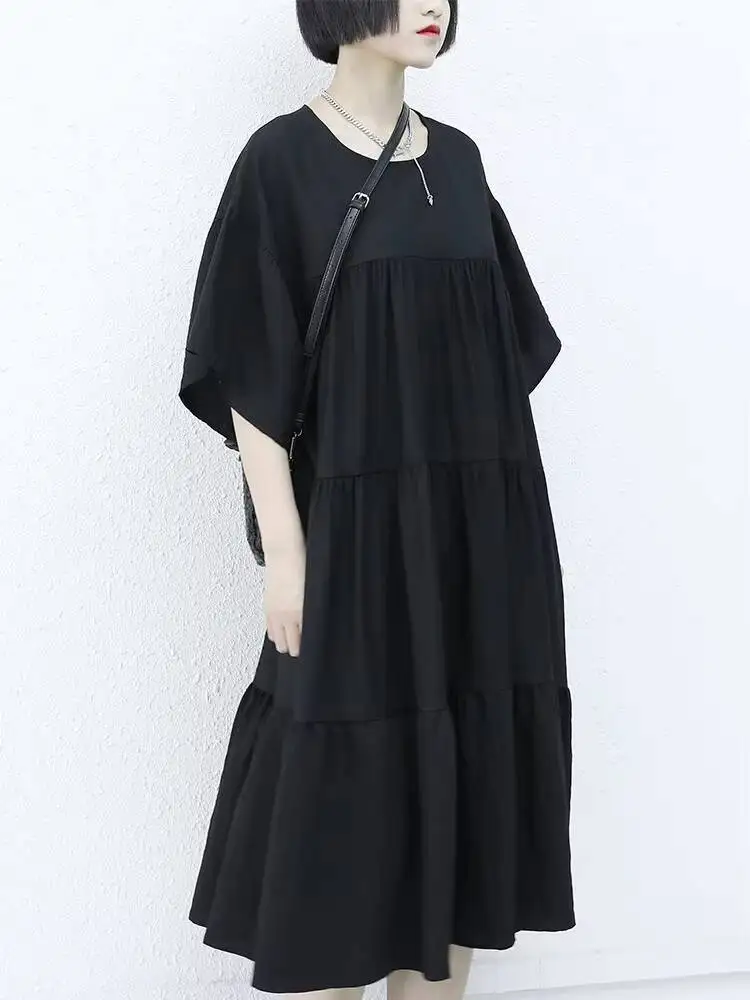 

Ladies Dress Summer New Classic Black Flounces Design Baby Skirt Fashion Trend Casual Loose Large Size Skirt