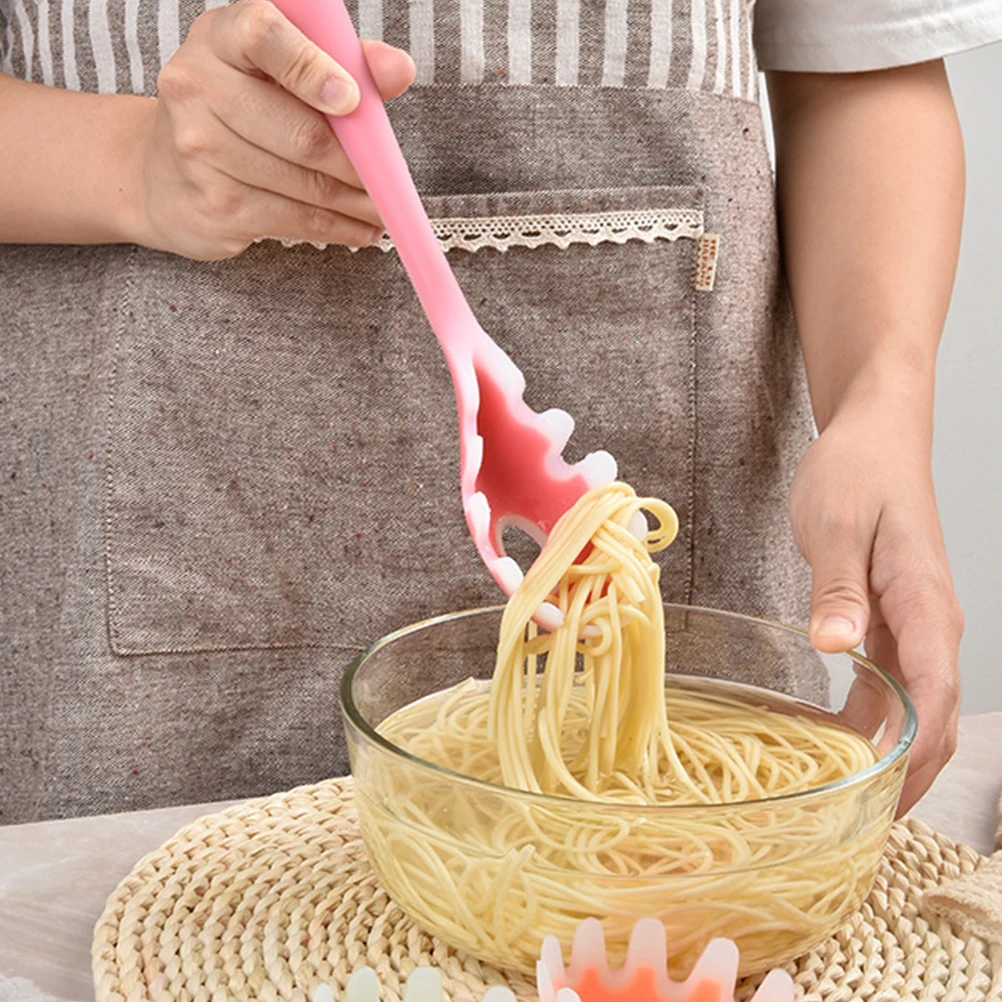 

2pcs Silicone Spaghetti Spoon Server For Noodle Egg Dumplings Ice Cubes Non-Stick Kitchen Cooking Tool Pasta Ladle Noodle