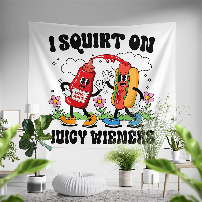 

Aertemisi I Squirt On Juicy Wieners Gen Z Meme гобелен настенный художественный гобелен для спальни, гостиной, вечеринки в общежитии колледжа