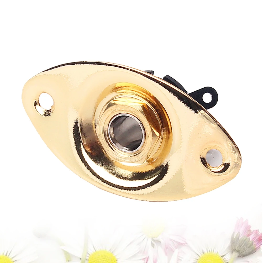 

Indented Golden 1 4 Inch Oval Guitar Pickup Jack Plug Socket Output Input Electric Guitar Bass Accessory Pick Up Jacks