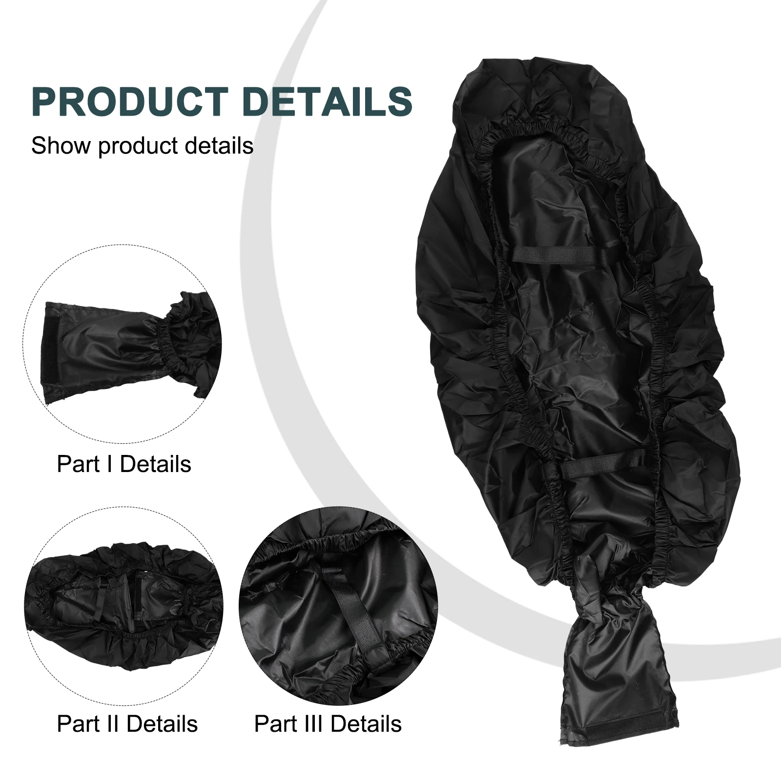 Motorcycle Rain Seat Cover Flexible Waterproof Saddle Cover Black 210D Oxford Cloth Storage Bag Motorbike Accessory