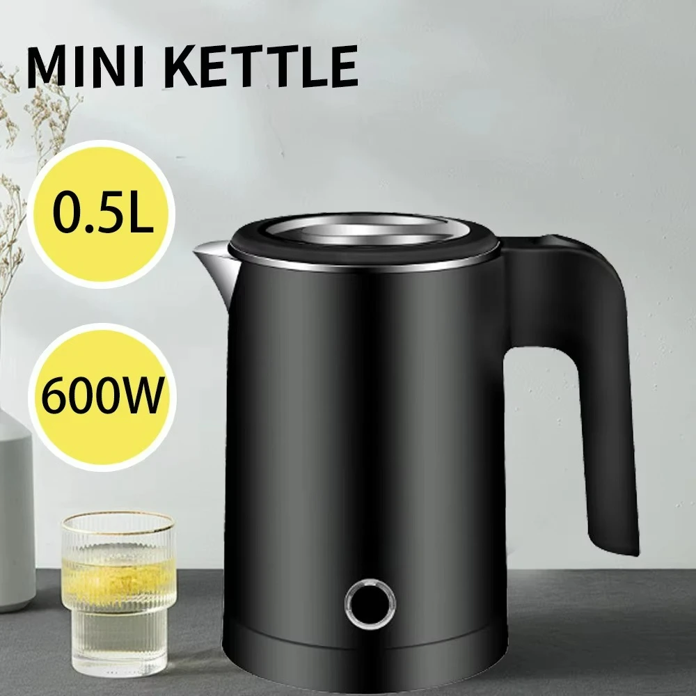 Portable 500ML Travel Electric Kettle Tea Coffee Stainless Steel Water Boiler Pot For Hotel Family Travel kitchen Smart kettle