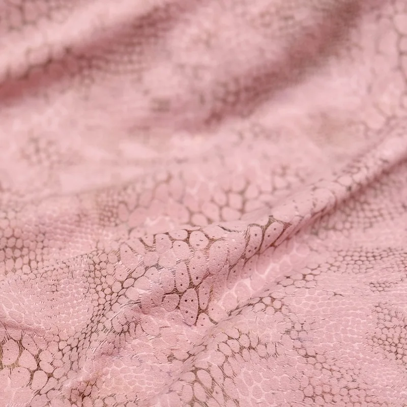 Creative Fashion Hot Stamping Printed Velvet Fabric Python Skin Texture Skirt Designer Fabrics for Diy Sewing Clothing Cloth