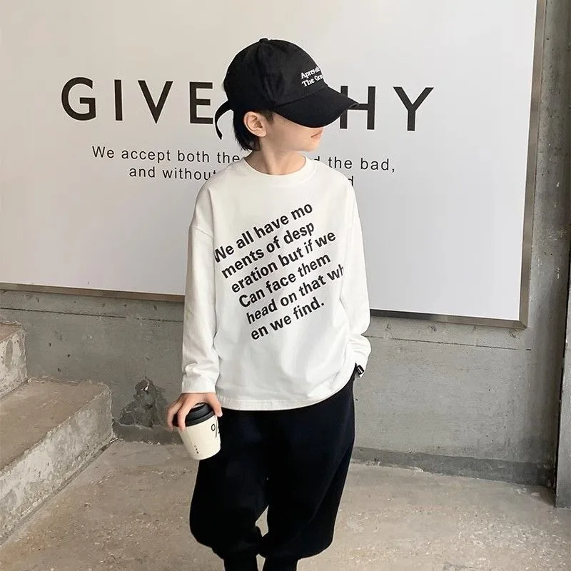 ملابس أطفال من القطن الخالص للأولاد في الخريف والربيع ملابس أطفال أولادي تي شيرت للأطفال تي شيرت كوري 2025 ملابس جرافيك #1