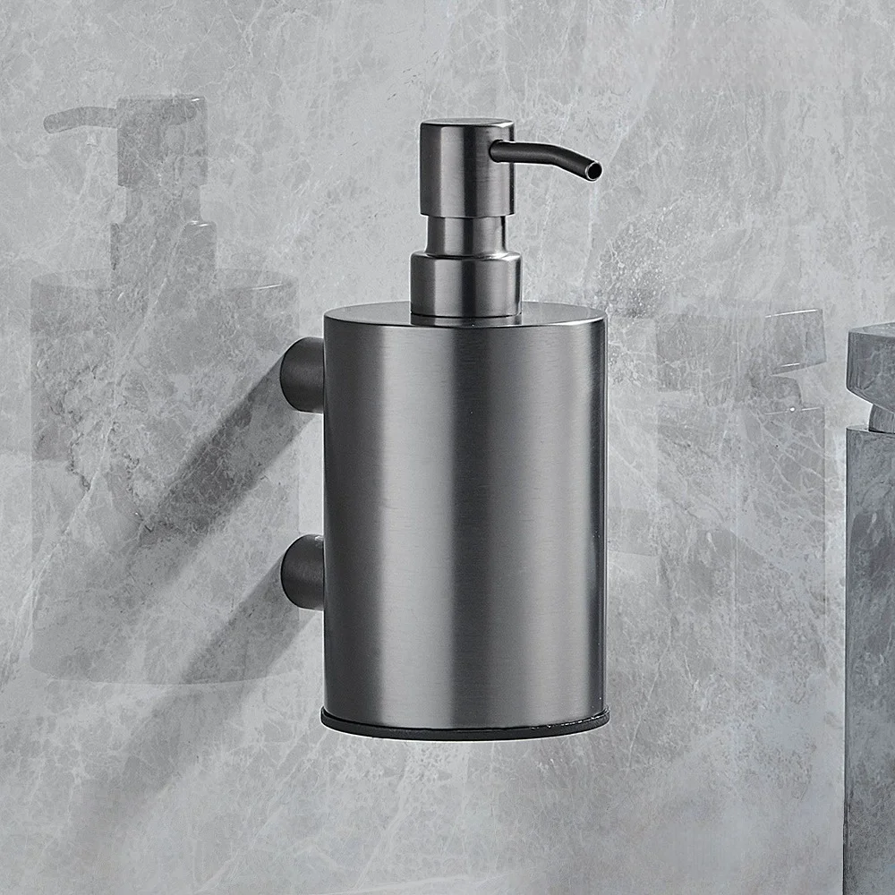 Brushed Gold Soap Dispenser Wall Mounted Bathroom Hand Liquid Soap Dispenser Black Shampoo bottles Wall Shampoo Bottles Pump
