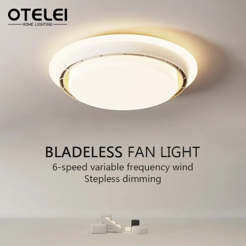 

Modern LED Invisible Bladeless Ceiling Fan Light Remote-controlled Dimming Fan Lamp Living Room Bedroom Decoration Electric Fans