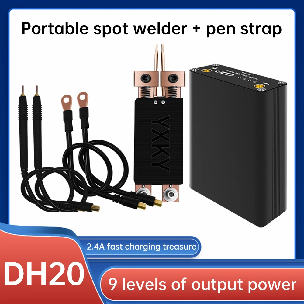 18650 Battery 9-Grade Spot Welding Machine+Welding Pen Integrated Portable Spot Welding Machine Set with Adapter DH20 PRO-MINI