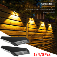 1/4/8Pcs Solar LED Garden Light Solar Powered Wall Lamp Outdoor Waterproof Lighting Illumination Fence Garden Courtyard Decor