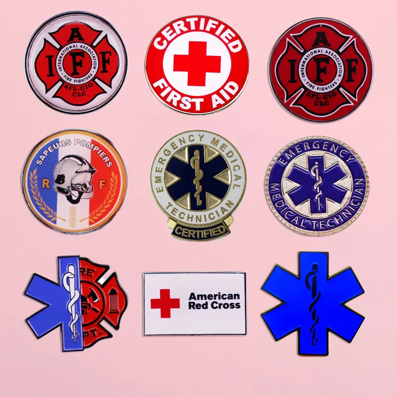 First Responder Firefighter EMT Enamel Pin Blue Star of Life Brooch Badge Fashion Lapel Pin Clothing Accessories