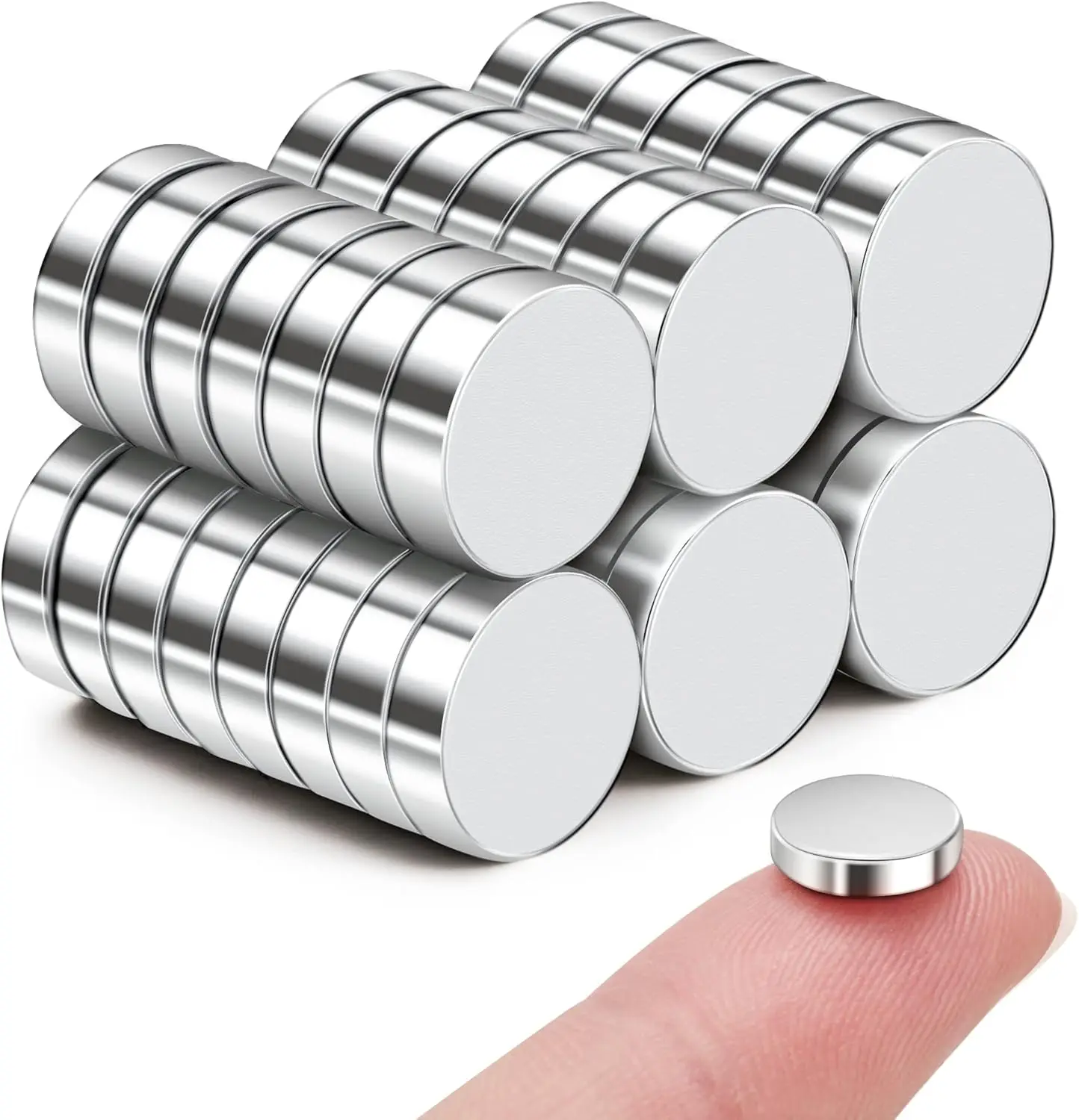 50Pcs Refrigerator Magnets, 10x2.6mm Small Round Fridge Magnets,Premium Office Magnets for Fridge, Whiteboard, Billboard in Home