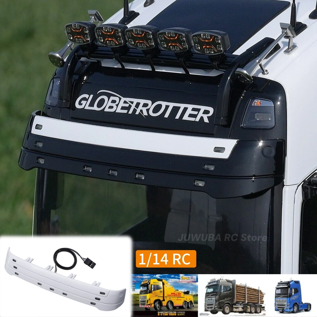 Visera solar para camión de juguete, alerón de techo para Tamiya Volvo FH16 4x2 6x4 8x4 1/14 RC, camión de madera, camión de remolque, piezas opcionales 750-S17