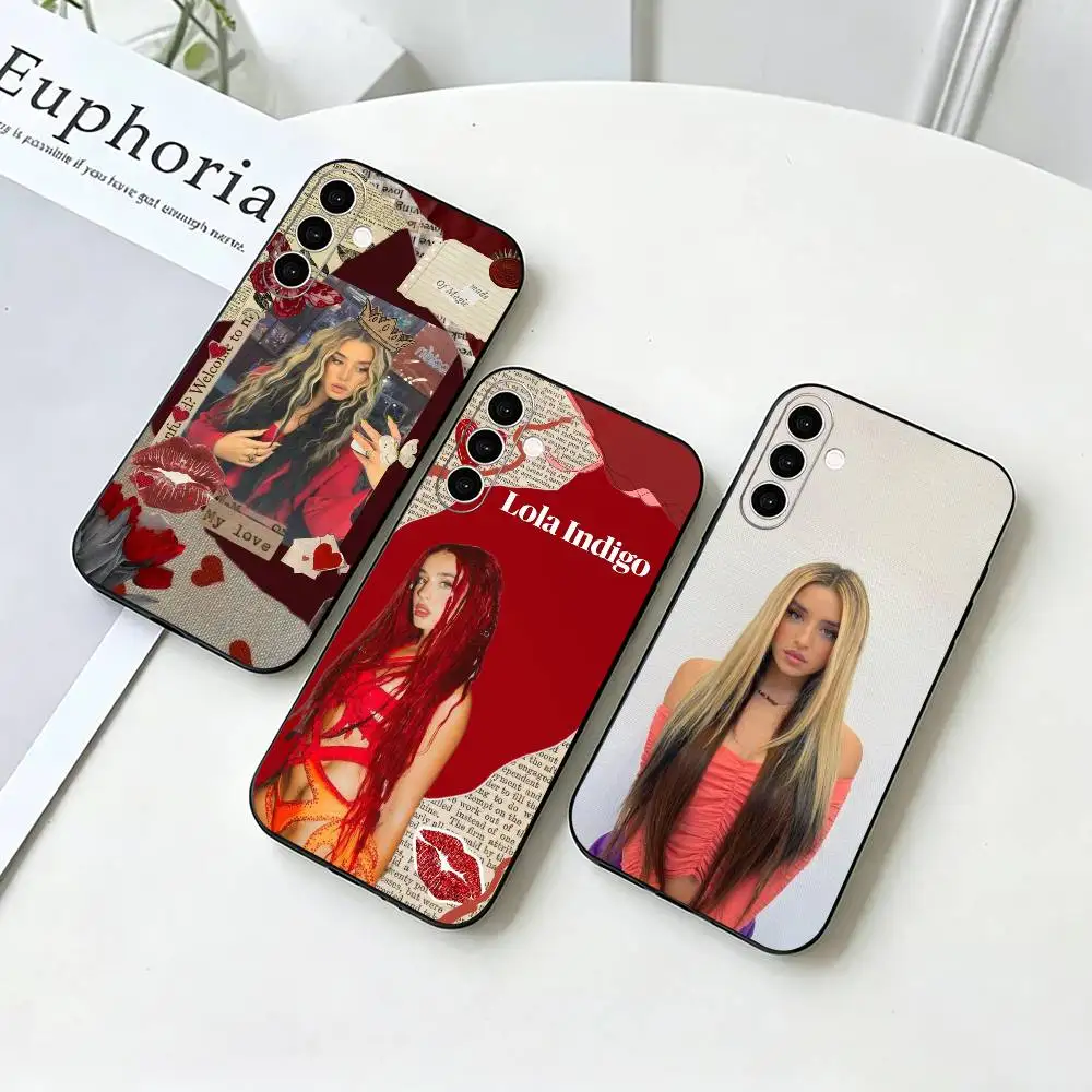 C-Cute Lola Singer I-Indigos   Phone Case For Samsung Galaxy A73,A72,A71,A70,A53,A52,A51,Others Soft Black Cover