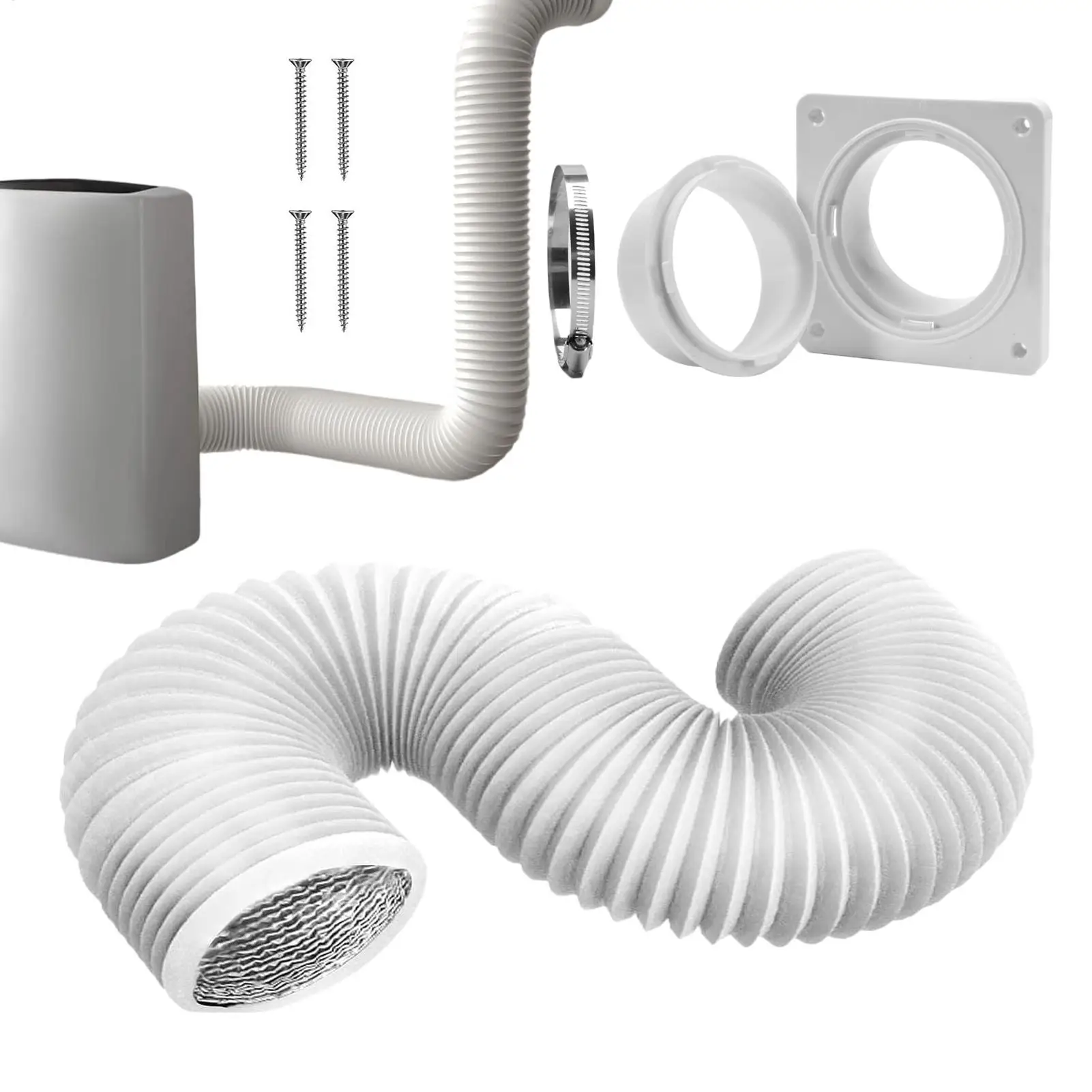 Dryer Vent Hose Plate Replacement Portable Ac Vent Wall Mounted Connector With Hose For Home Kitchen Room Bedroom Rv Bathroom