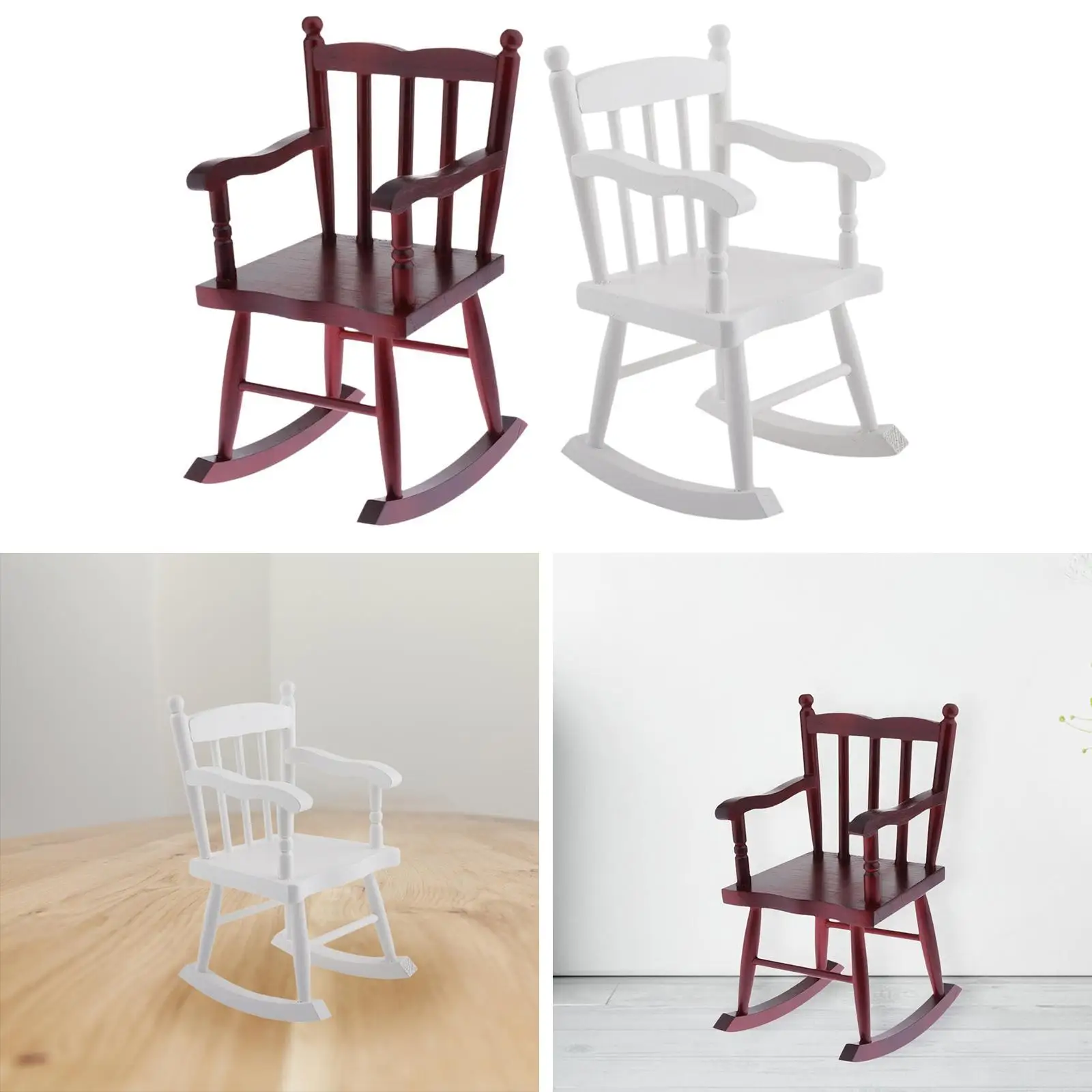 Maßstab 1:6 Puppenhaus Schaukelstuhl Puppenhaus Möbel DIY Modell Rollenspiel