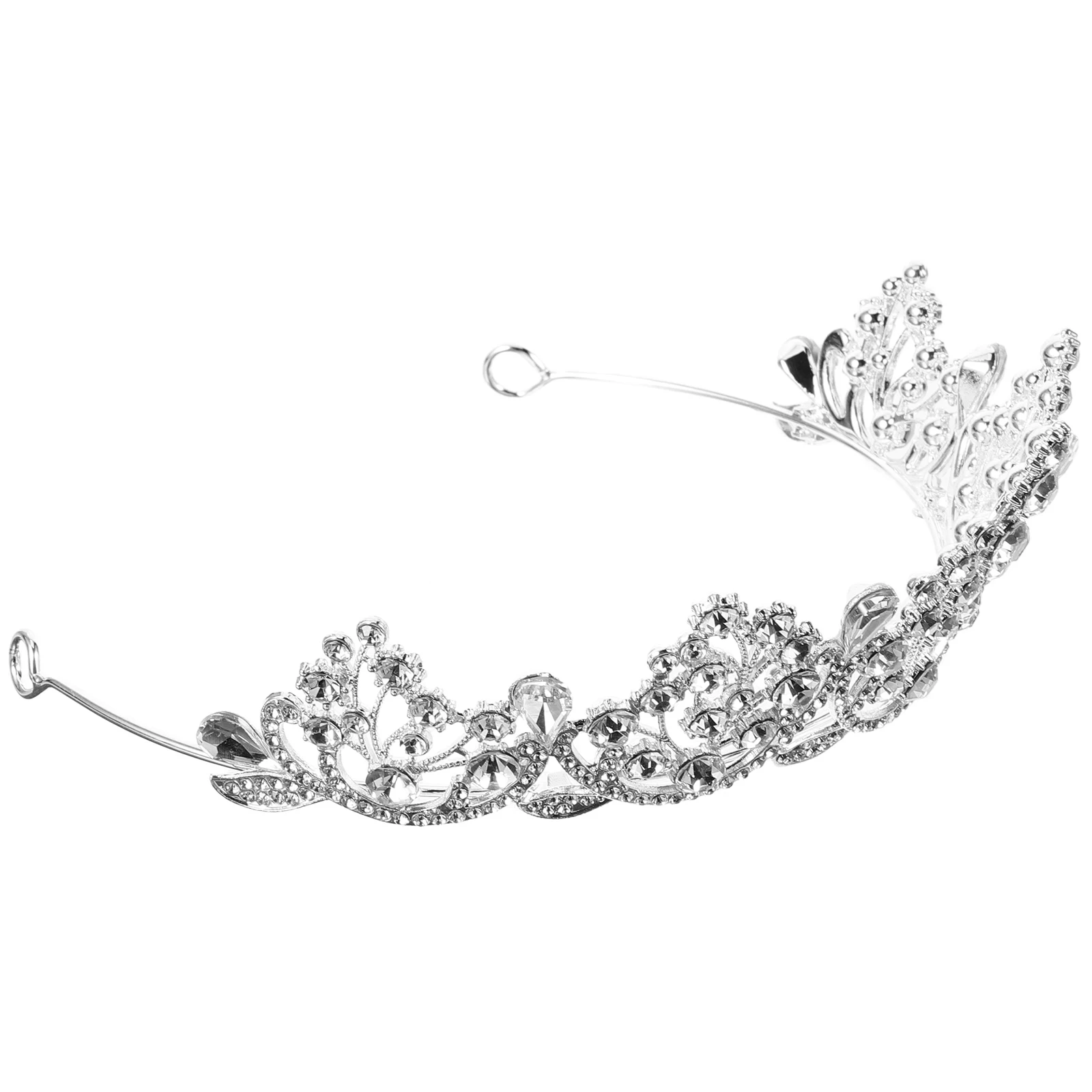 

Rhinestone Crown Bridal Headdress Vintage Hair Accessories Silver Color Lightweight Bridal Tiara Tiara for Women