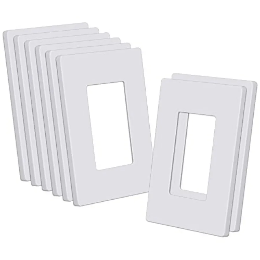 

CML Decorator Screwless Wall Plate, Receptacle Outlet Cover, Hidden Screw Smooth Face Switch Plates, Standard Size 2.91"x4.68",