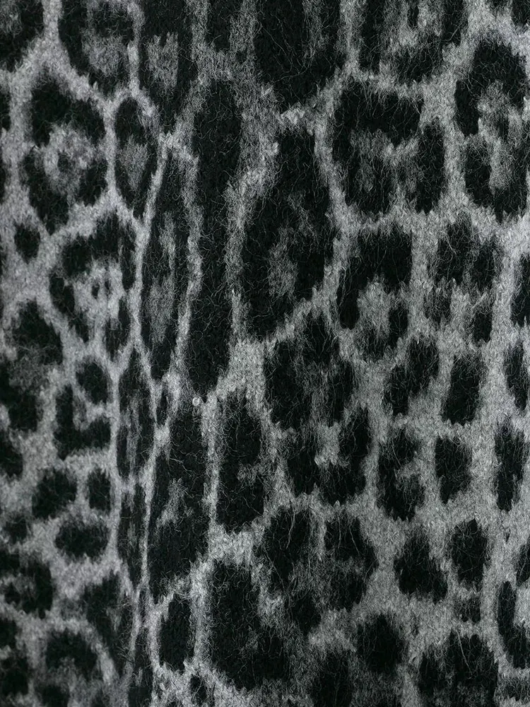 NLZGMSJ المرأة ليوبارد طباعة البلوز سترة جديدة المرأة طويلة الأكمام فضفاضة سترة جاكيتات سيدة عالية الشارع سترة Y2K #4