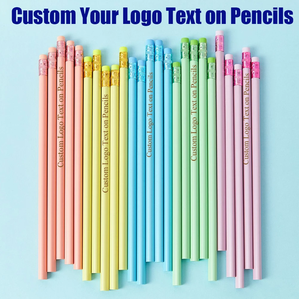 Personalised Name Pencil Laser Custom Engraved Pencils Case Back to School for Party Home Decoration Bridal Baby Shower Office
