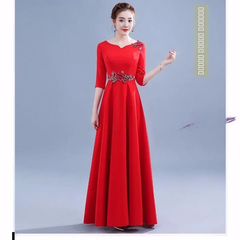 

New Arrival Chorus Costume Long Skirt Adult Chorus Group Performance Dress Mid-Aged And Elderly Conductor Host Ceremony Skirt...