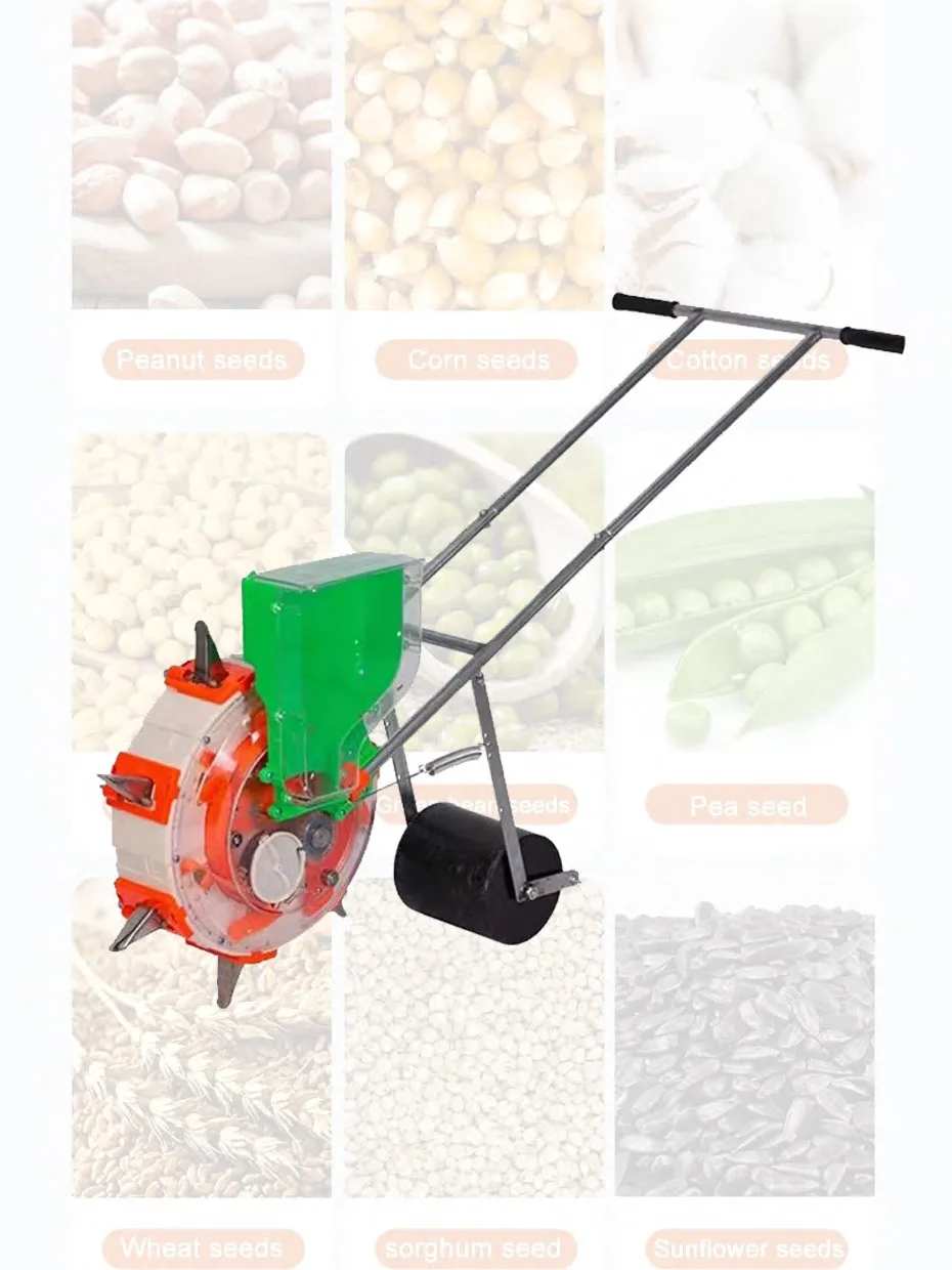 Planter for Corn Hand Pushed Roller Planter Hand Pushed Seeder for Peanuts Soybeans Corn and Grains Precision Seeder