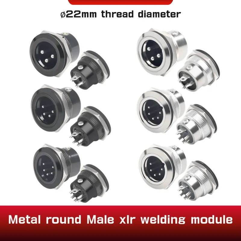 C-Type Male XLR Welding Socket Accessory Interface Audio Module Metal Circular Thread Supply Zinc Alloy