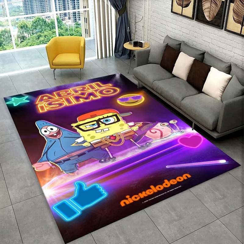 Cartoon S-SpongeBob Patrick Star Carpet Rug for Playroom Bedroom Living Room Sofa Home Decor,kid Area Rug Non-slip Floor Mat